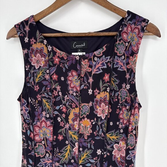 New Connected Womens Size 10 Floral Sleeveless Chiffon Midi Dress Work Career - Picture 8 of 13